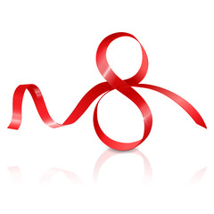 March 8 symbol of red ribbon