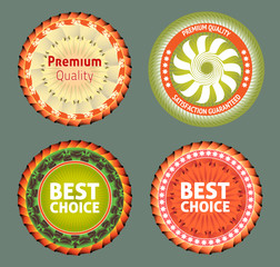 Premium quality and best choice label.