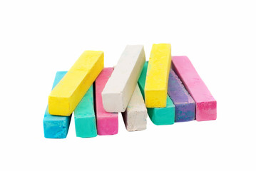 chalks in a variety of colors arranged