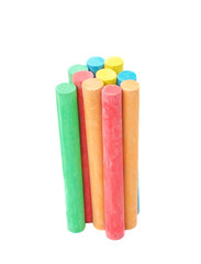 chalks in a variety of colors arranged