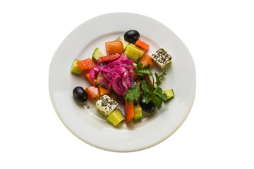 salad with fresh vegetables and choice