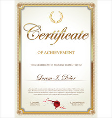 Golden Certificate template