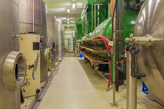 Modern big cask for the fermentation.