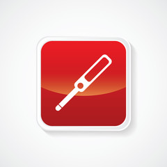 Icon of A pregnancy test wand on Red Button. Eps.-10.