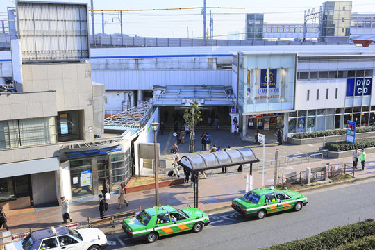 Cityscape of Futako-Tamagawa Station West Exit area