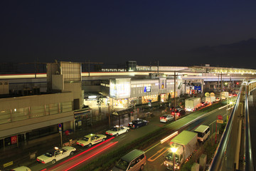 Night View of Futako-Tamagawa Station West Exit area