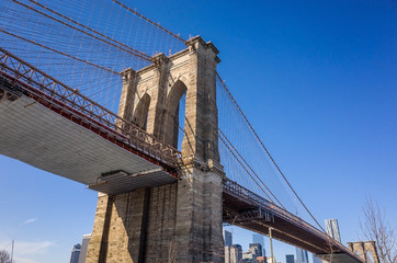 New York City Brooklyn Bridge in Manhattan