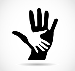 Two hands black and white vector