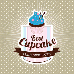 Cupcake poster design,  vector illustration
