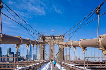 Fototapeta premium New York City Brooklyn Bridge in Manhattan
