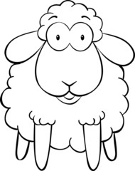 Naklejka premium Ausmalbild erschrockenes Schaf