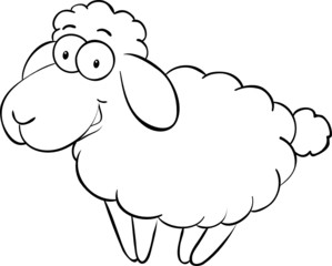 Ausmalbild lachendes Schaf