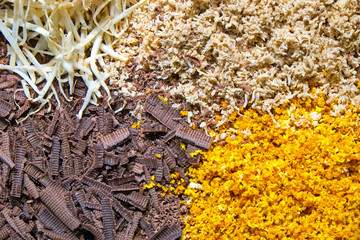 Grated chocolate and other sweets