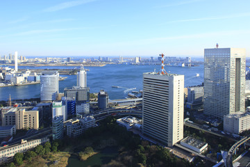 Cityscape of Hamamatsucho to the direction of Daiba