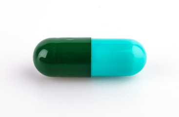 Capsule pills isolated white background