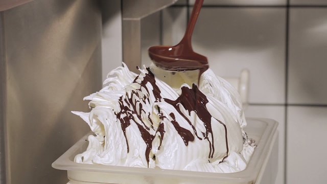 Artisan ice cream - stracciatella flavored