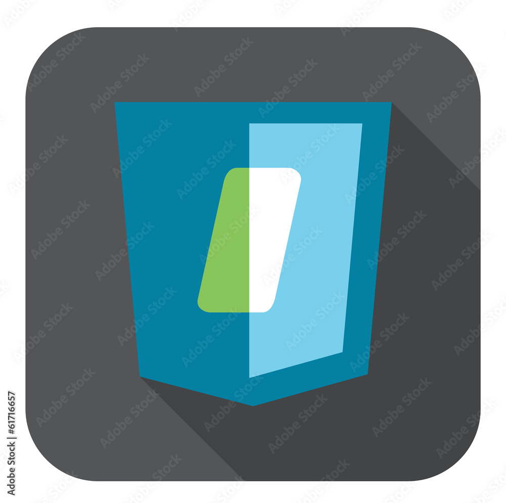 Poster vector icon of blue javascript mobile framework shield, isolated