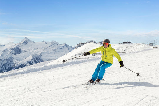Male skier in the austrian alps