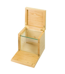 ricca scatola in legno e cristallo