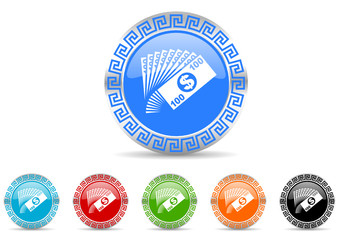 money icon vector set
