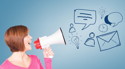 woman with megaphone