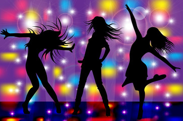Fototapeta na wymiar girls dance in a club 4