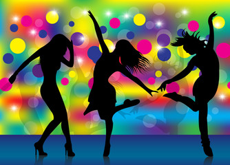 Obraz na płótnie Canvas girls dance in a club 2