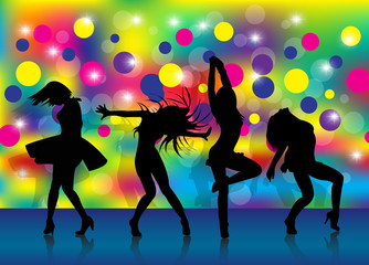 Obraz na płótnie Canvas girls dance in a club 1