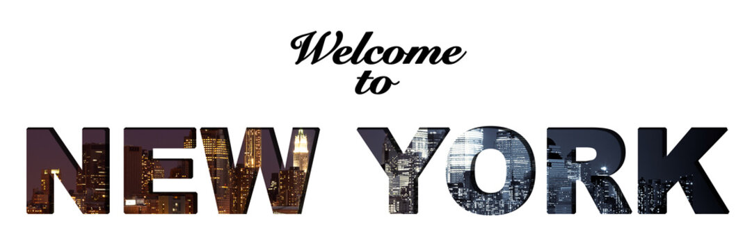 Welcome to new York text and photo collage