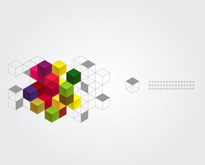 Vector abstract background with color cubes