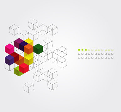 Vector abstract background with color cubes
