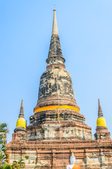 Naklejka premium Wat Yai Chaimongkol temple in ayutthaya Thailand