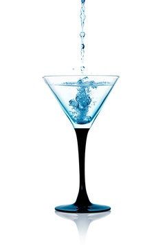 Glass of Dry Martini, Gin Cocktail Isolated