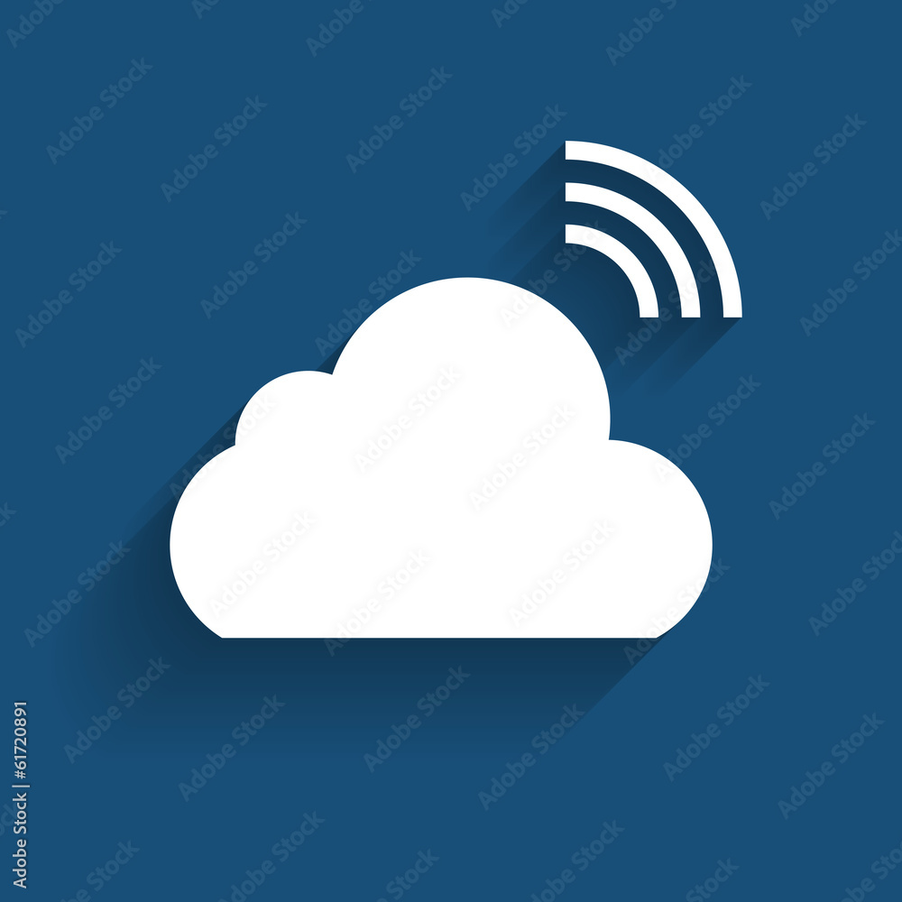 Poster cloud computing concept on different electronic devices. vector