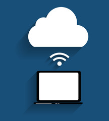 Cloud Computing Concept on Different Electronic Devices. Vector