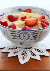 Whole wheat cereal with strawberries