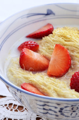 Whole wheat cereal with strawberries
