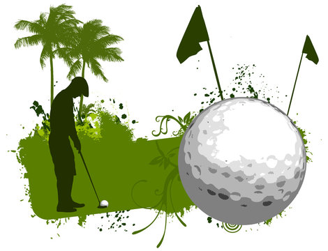 Golf palm banner