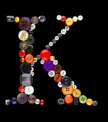 Buttons alphabet  - letter K -