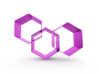 Purple hexagonal icon rendered isolated