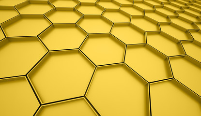 Gold abstract hexagonal background