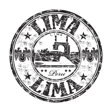 Lima grunge rubber stamp