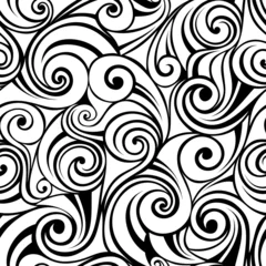 Gardinen Abstraktes nahtloses Schwarzweiss-Muster. Vektor-Illustration. © naddya
