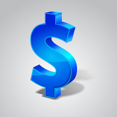 Dollar Sign Blue Vector Icon