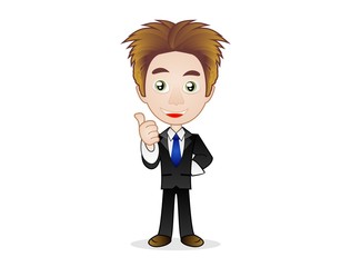 Human business character thumb up