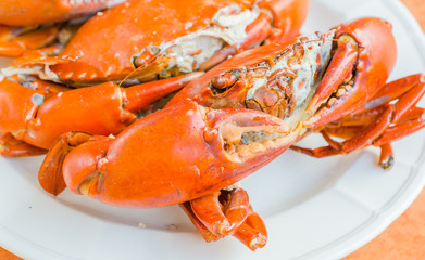Grilled Crab on white plate