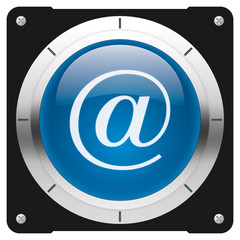 At - modern glossy blue icon or button
