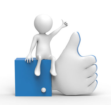 3d man with like social