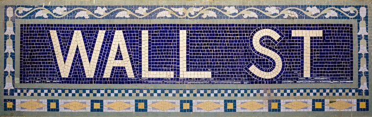 Wall street subway sign tile pattern