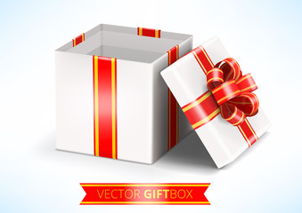 Vector opened white gift box
